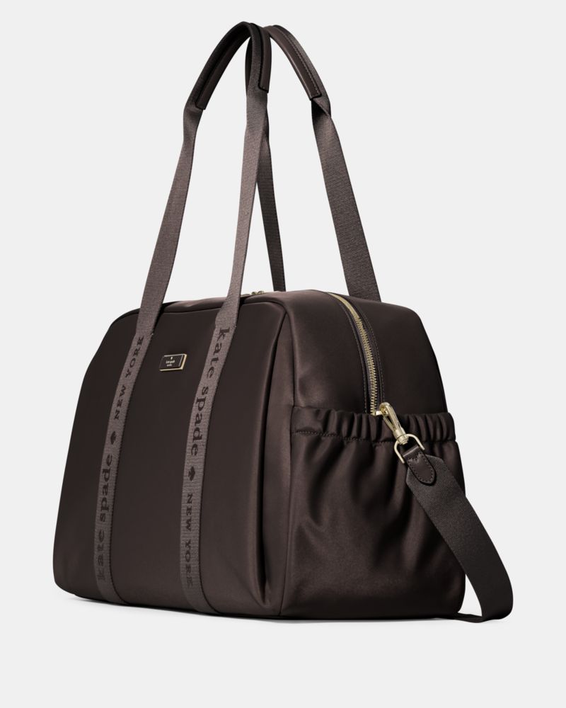 KateSpade Carter Nylon Weekender Bag Hot Fudge