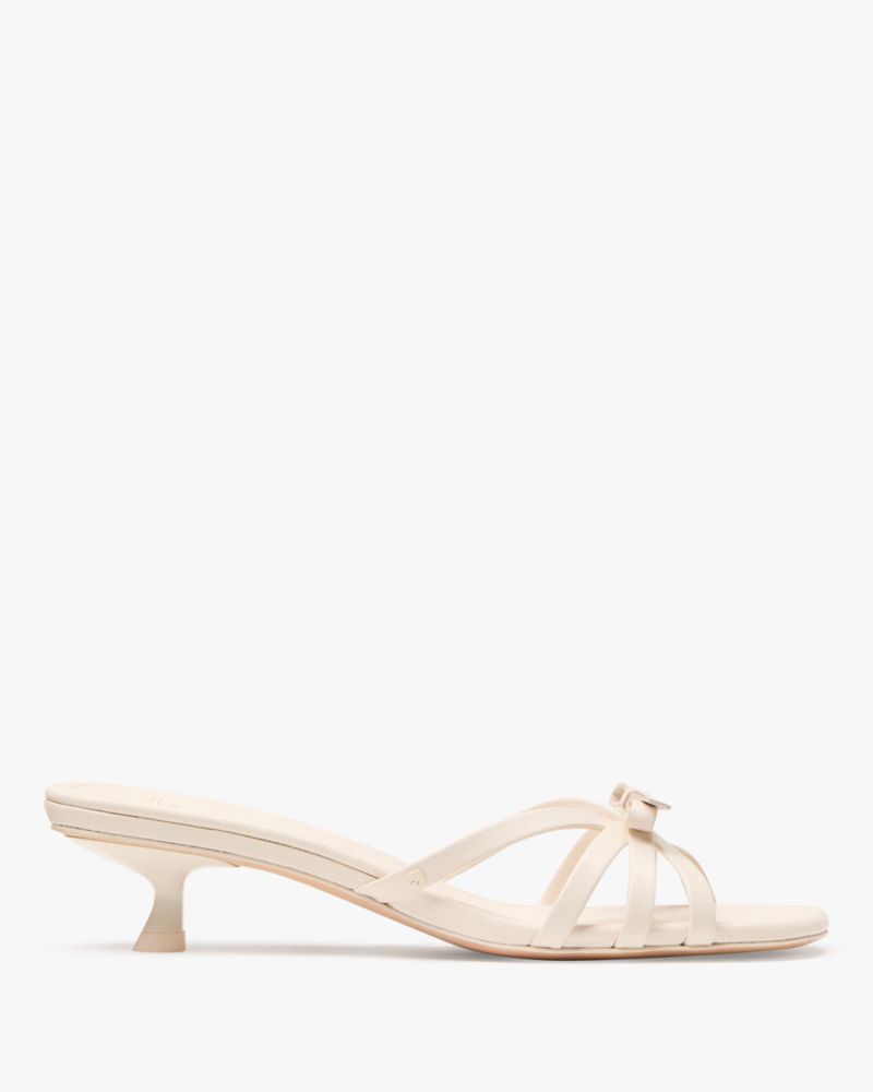 Katespade Carolina Kitten Heel Sandals Cream