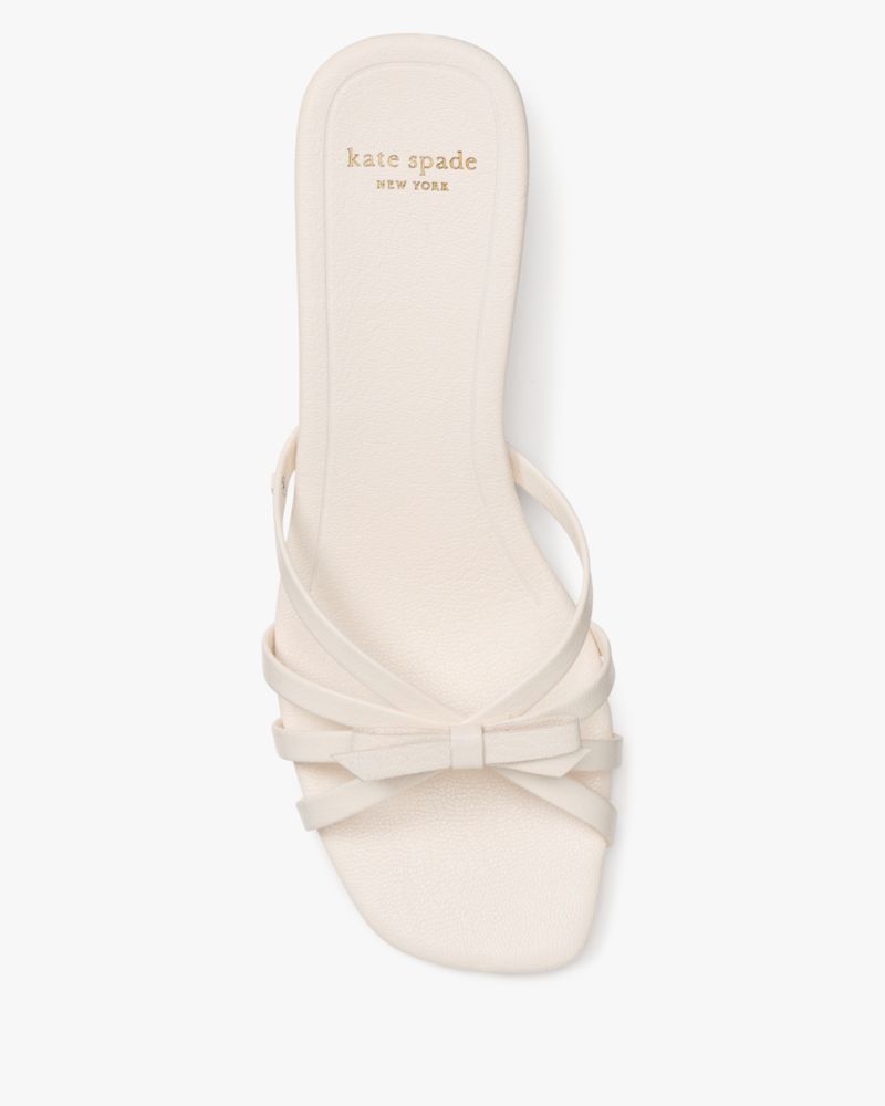 Katespade Carolina Kitten Heel Sandals Cream