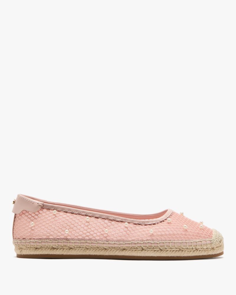 Katespade Pearl Fishnet Espadrille Ballet Flats Mochi Pink