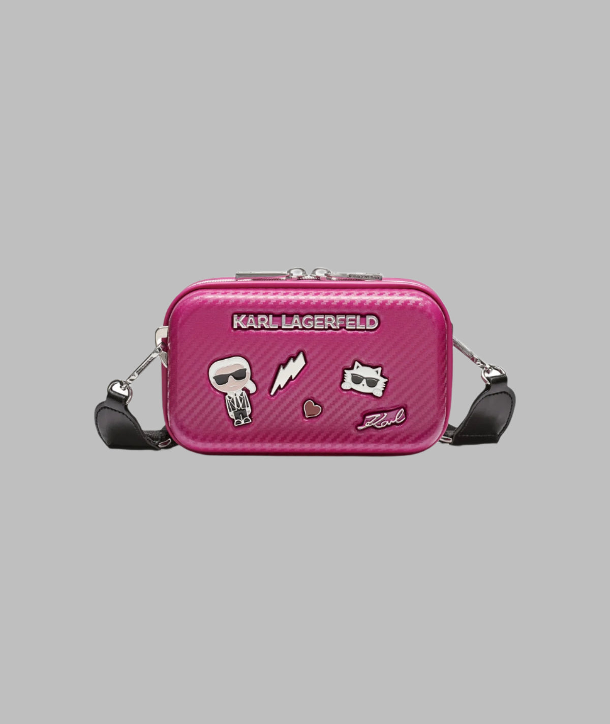 KarlLagerfeld Maybelle hardcase crossbody fuchsia
