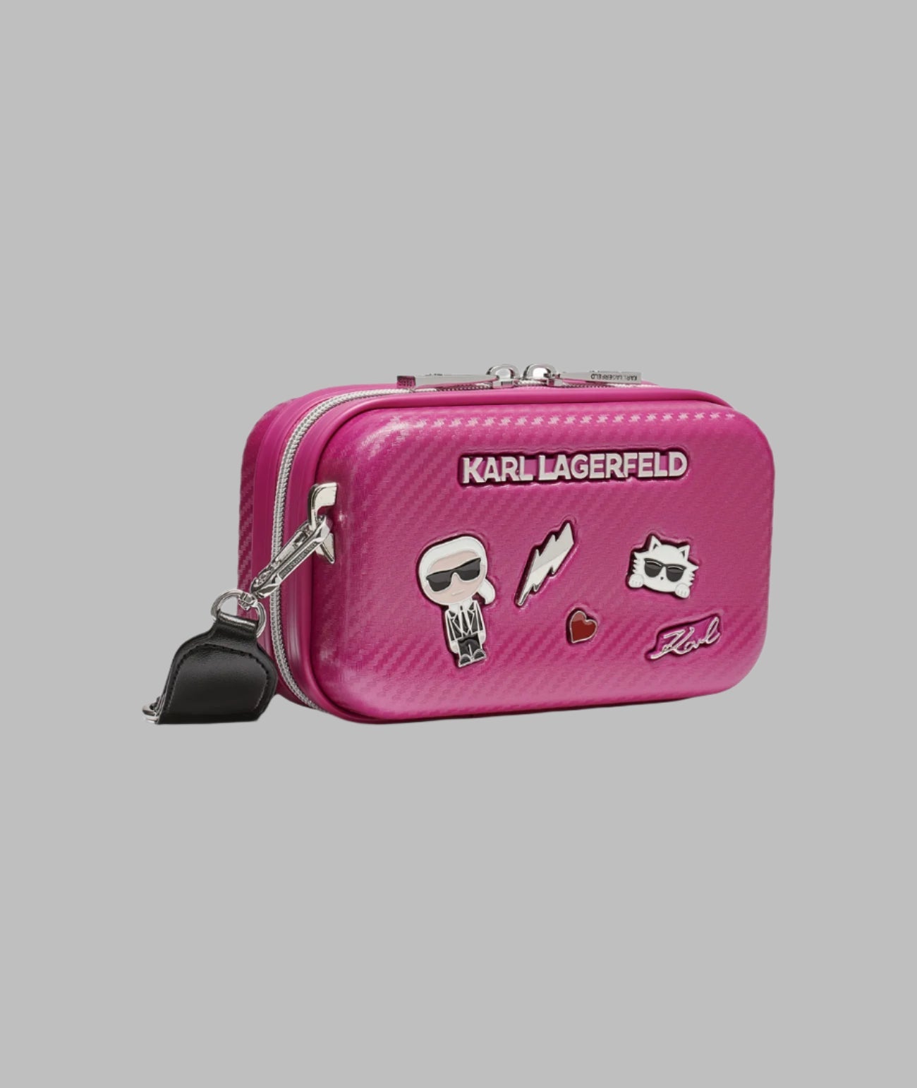 KarlLagerfeld Maybelle hardcase crossbody fuchsia