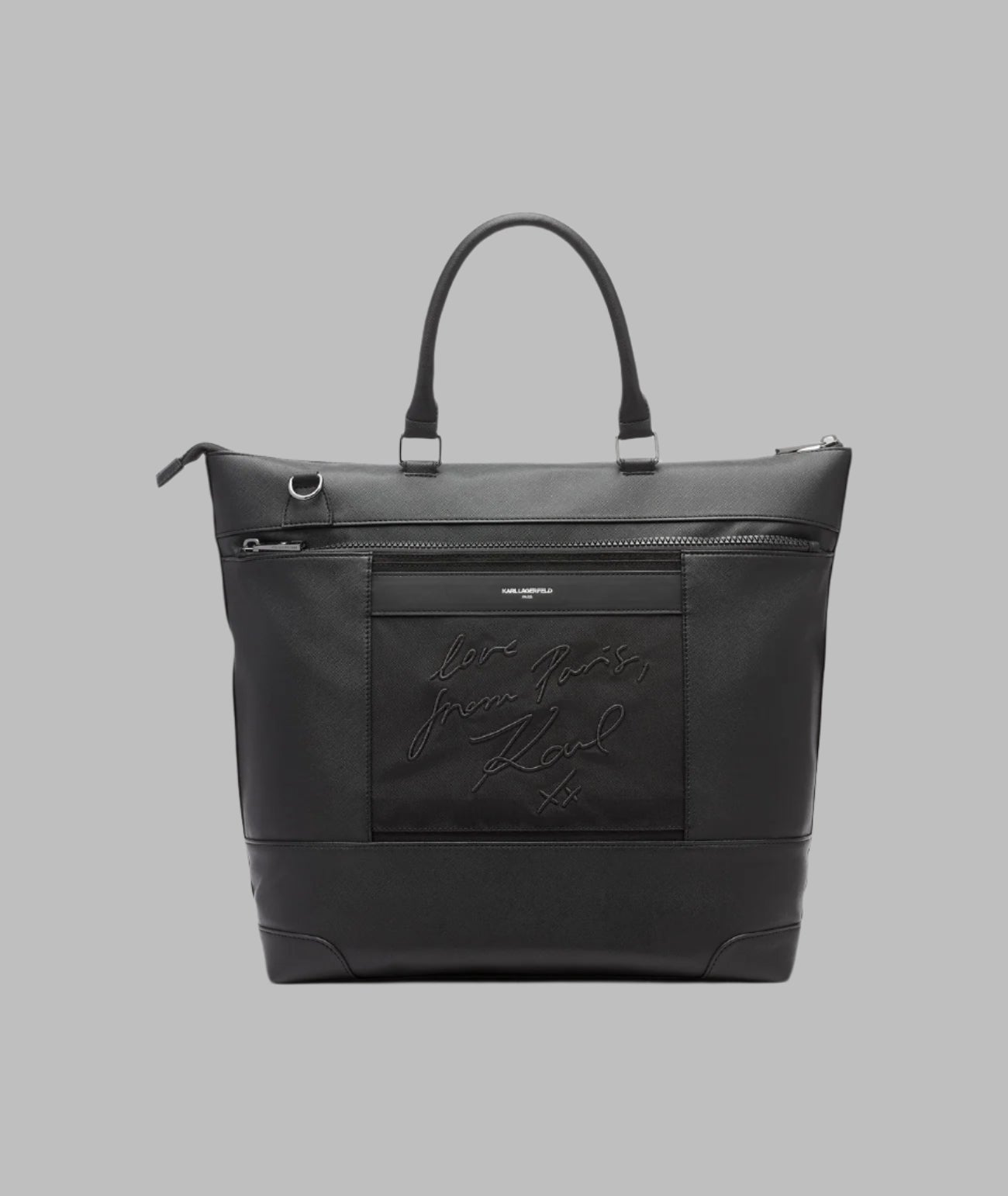 KarlLagerfeld Travel tote with trolley sleeve black