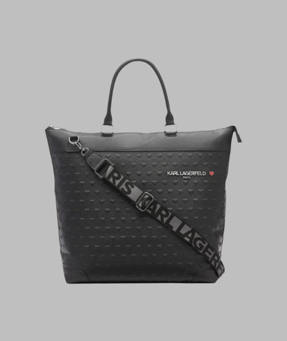 KarlLagerfeld Travel tote with trolley sleeve black