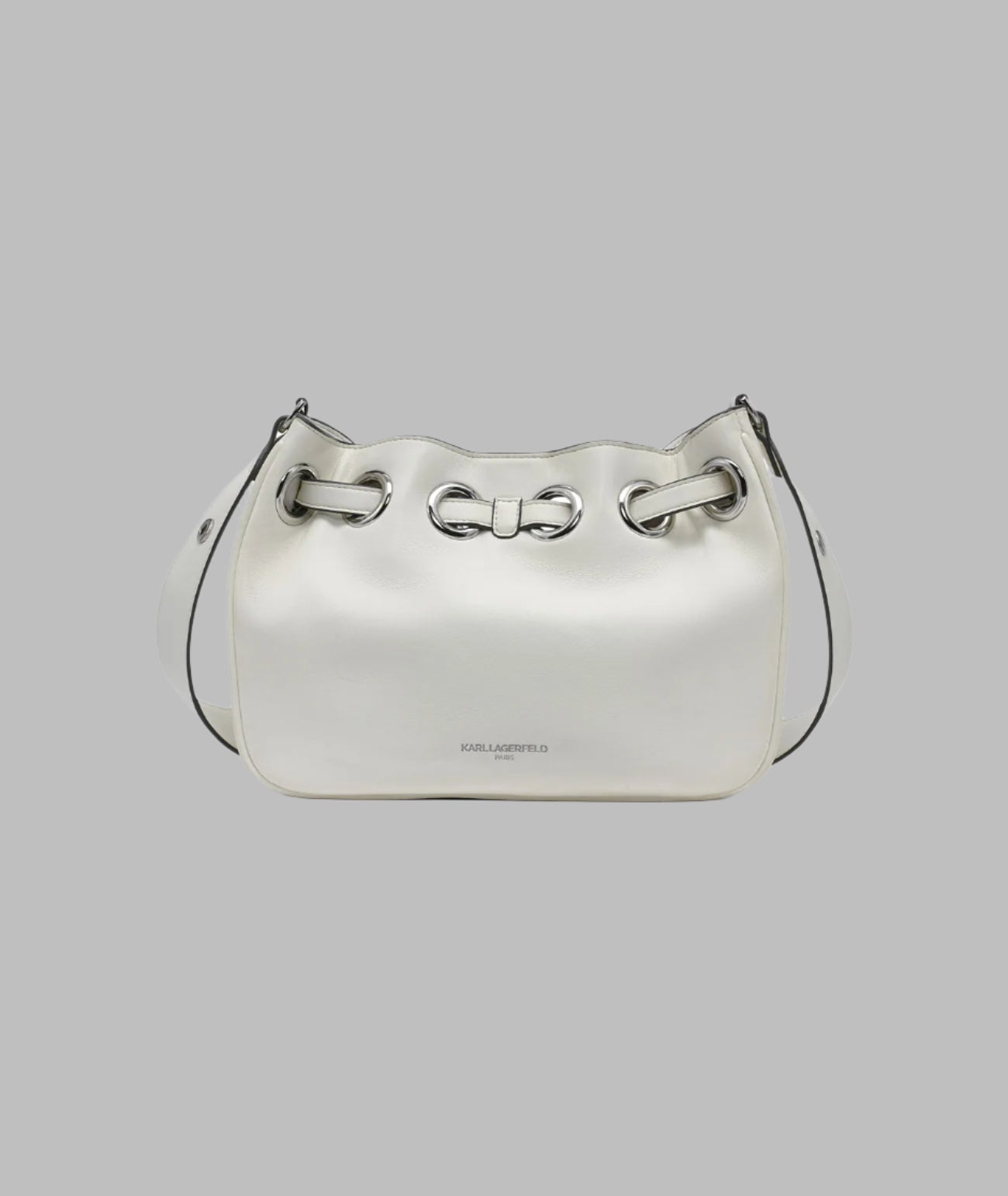 KarlLagerfeld Desiree small leather hobo bag white