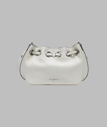 KarlLagerfeld Desiree small leather hobo bag white