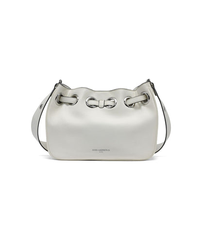DESIREE SMALL LEATHER HOBO BAG White White