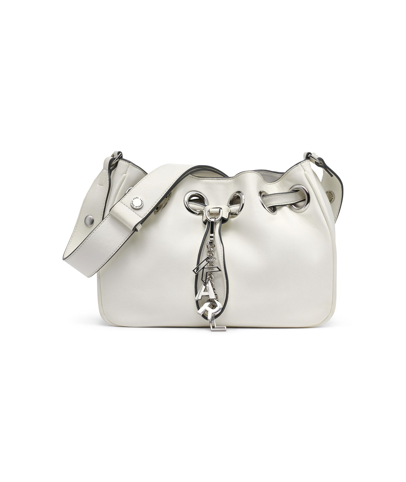 DESIREE SMALL LEATHER HOBO BAG White White