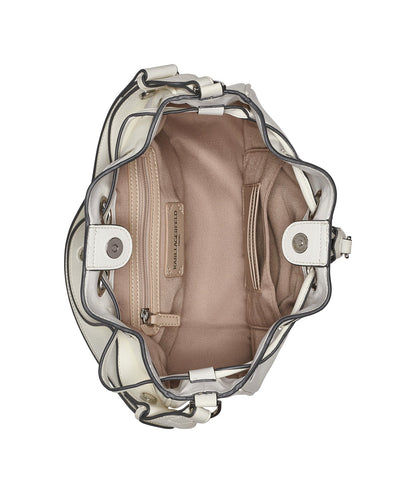 DESIREE SMALL LEATHER HOBO BAG White White