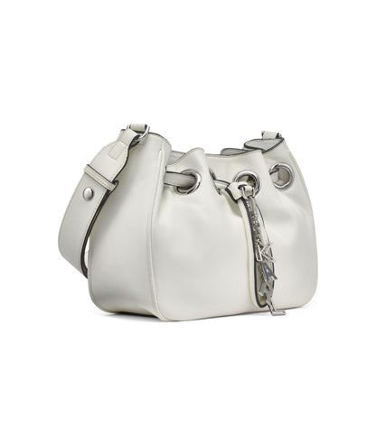 DESIREE SMALL LEATHER HOBO BAG White White