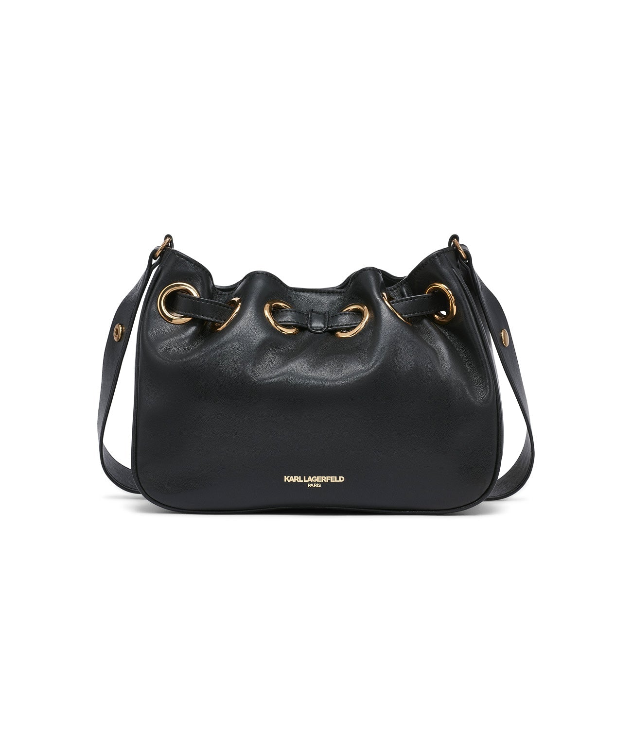DESIREE SMALL LEATHER HOBO BAG Black Black