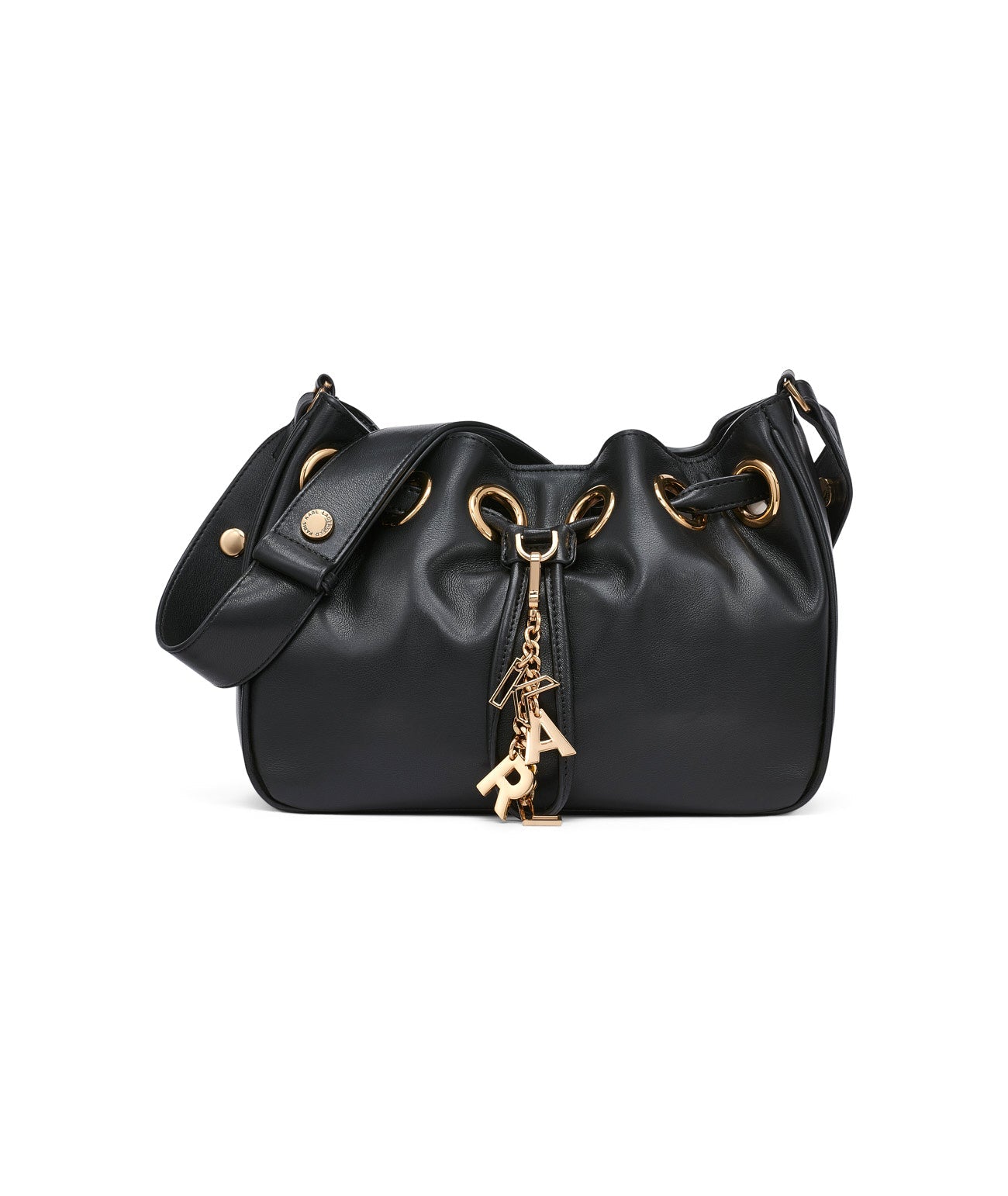DESIREE SMALL LEATHER HOBO BAG Black Black