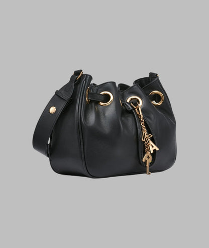 KarlLagerfeld Desiree small leather hobo bag black