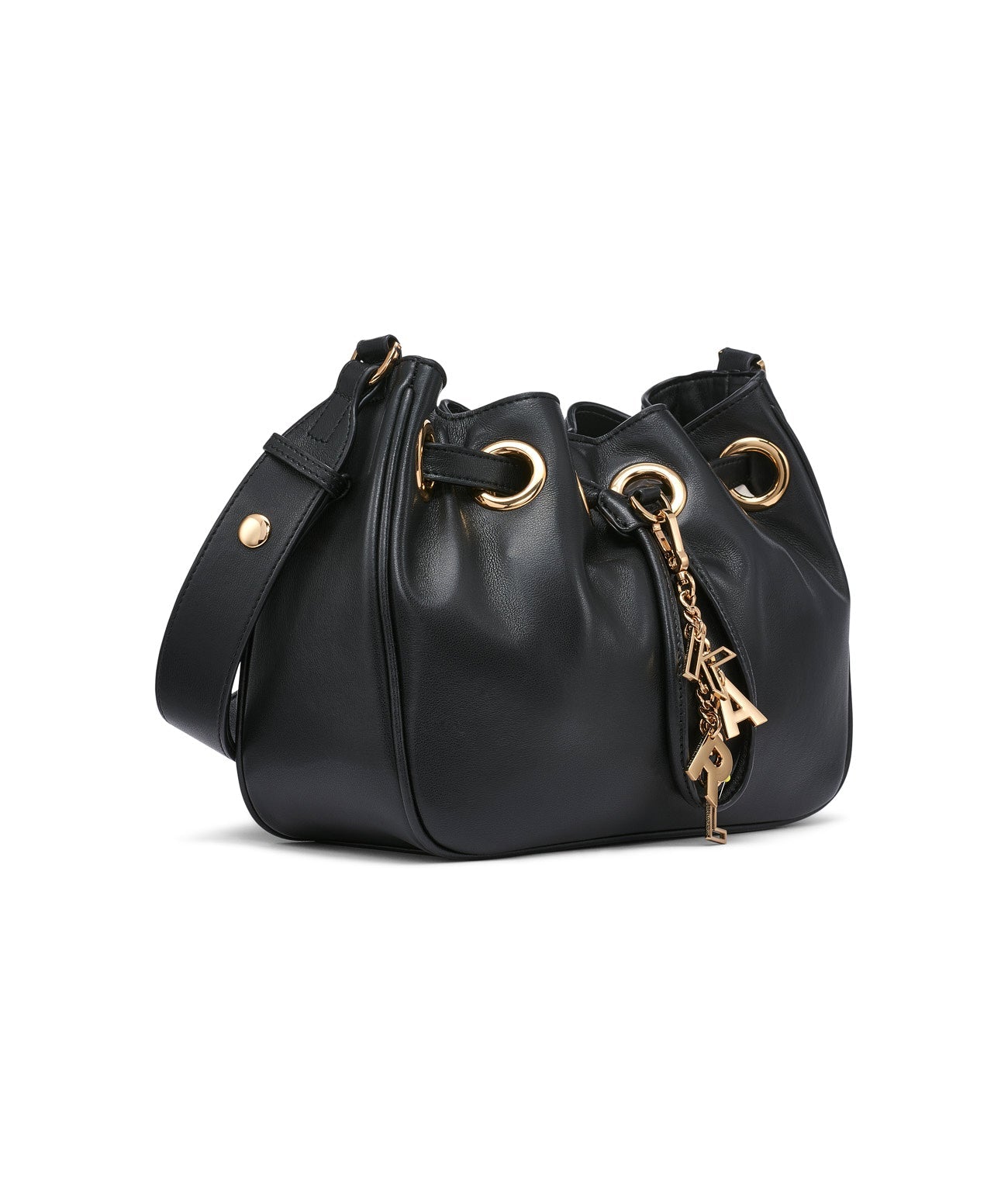 DESIREE SMALL LEATHER HOBO BAG Black Black