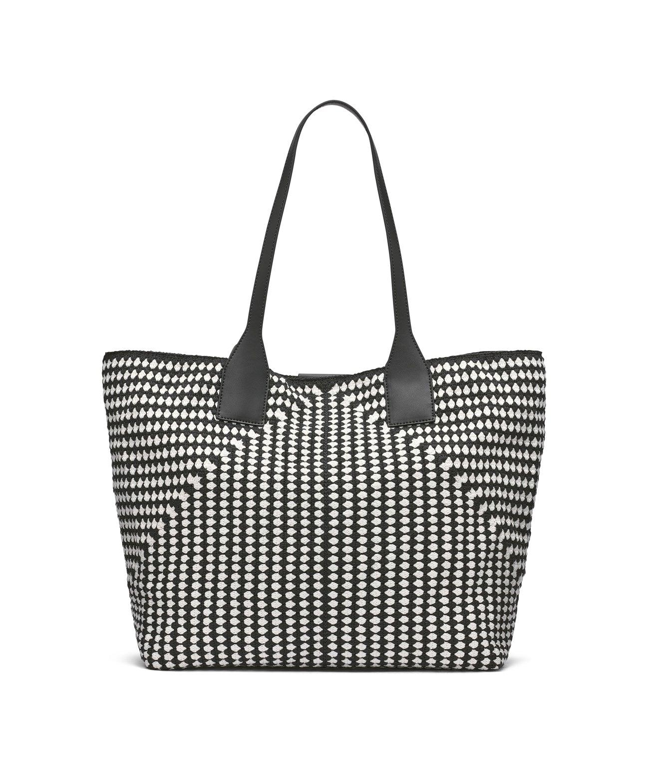 HENRIETTE CROCHET TOTE Black/White Black/White