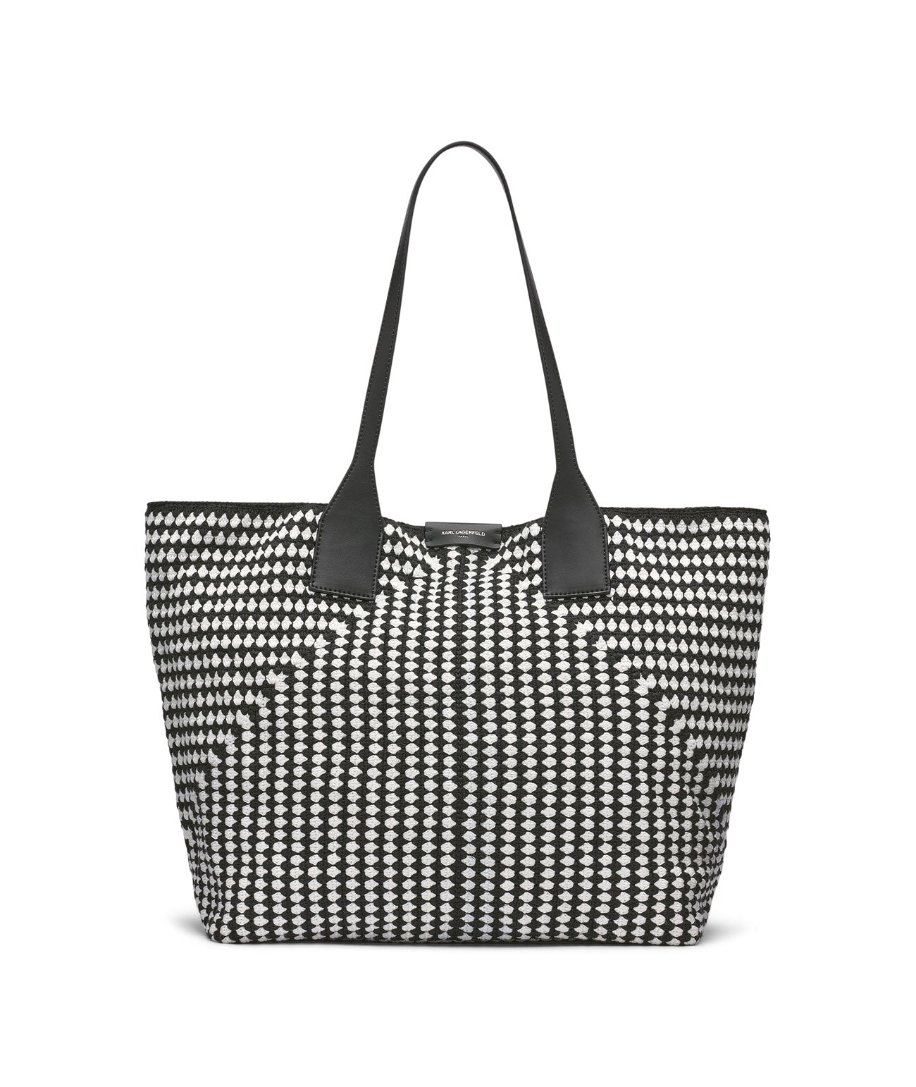 HENRIETTE CROCHET TOTE Black/White Black/White