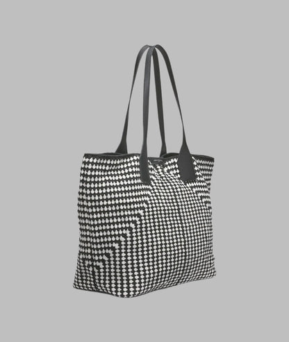 KarlLagerfeld Henriette crochet tote black/white