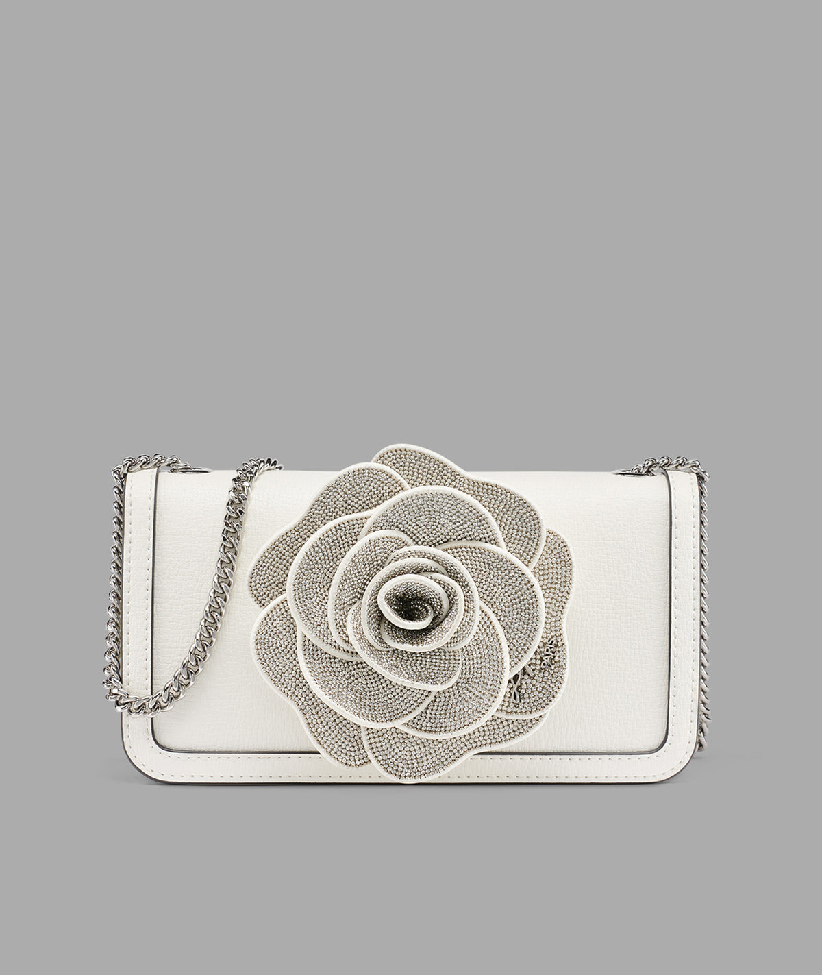 KarlLagerfeld Kosette shoulder bag with flower winter white/silver