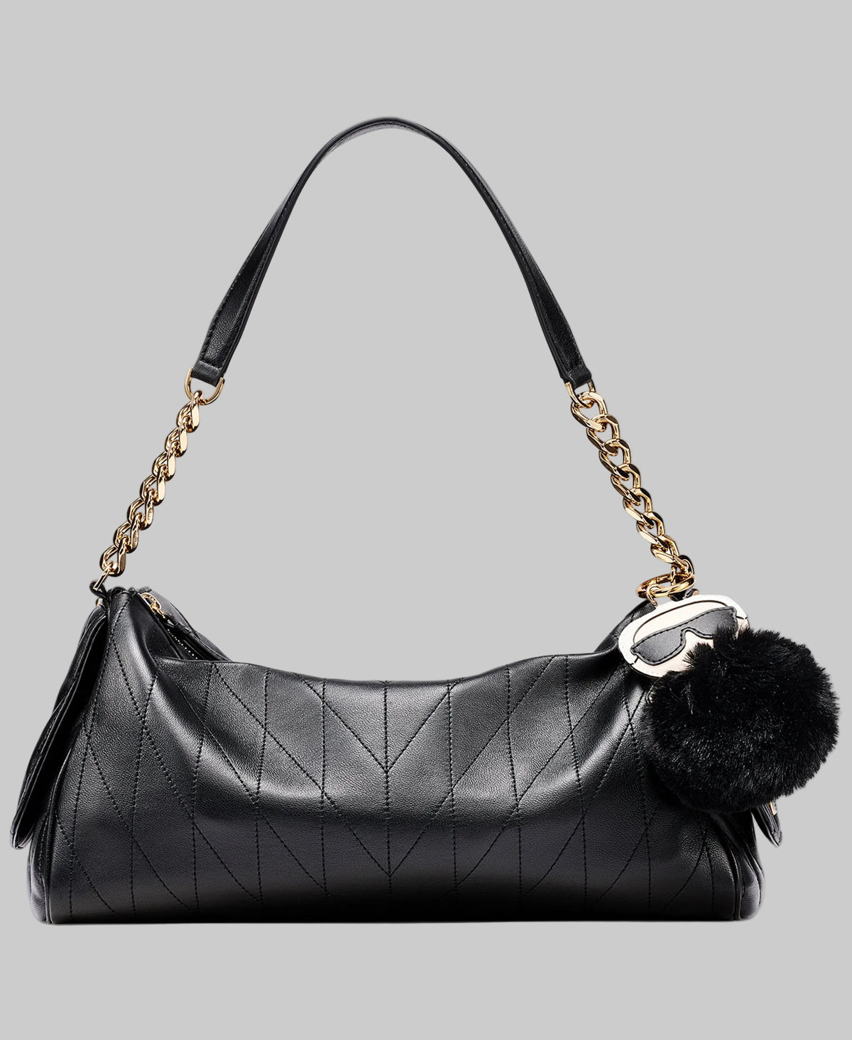 KarlLagerfeld Lafayette satchel with karl puff charm black