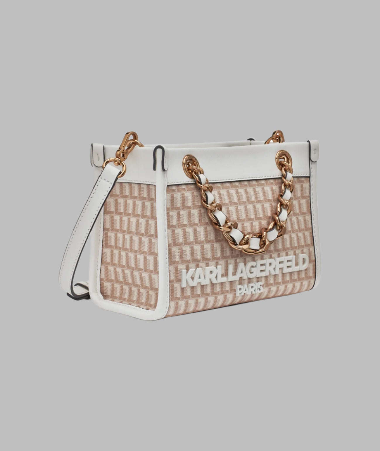 KarlLagerfeld Savoie small monogram crossbody white