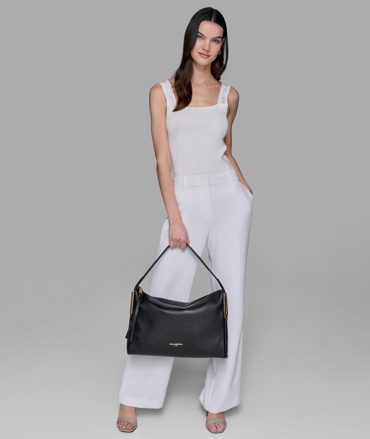 KarlLagerfeld Valerie leather shoulder bag black