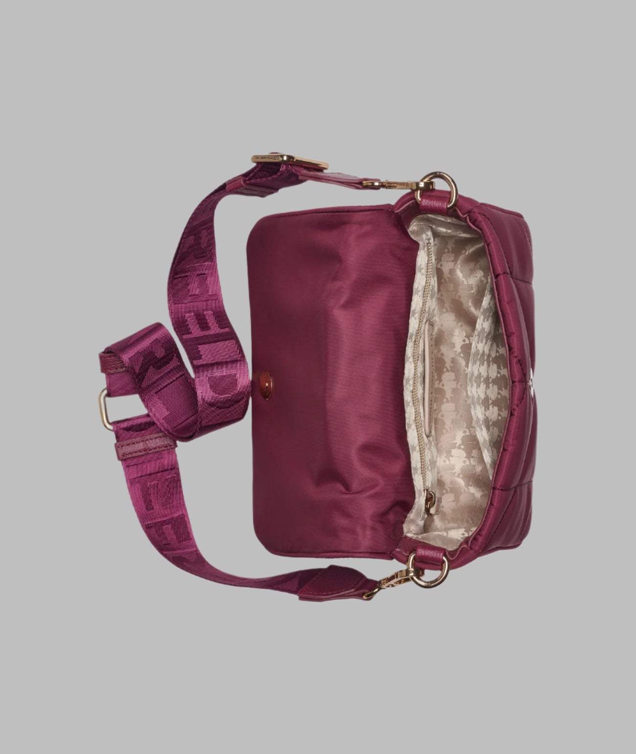 KarlLagerfeld Voyage logo crossbody wine