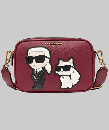KarlLagerfeld Maybelle camera crossbody wine