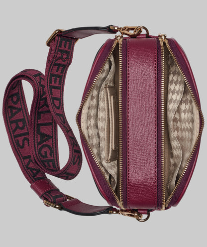 KarlLagerfeld Maybelle camera crossbody wine