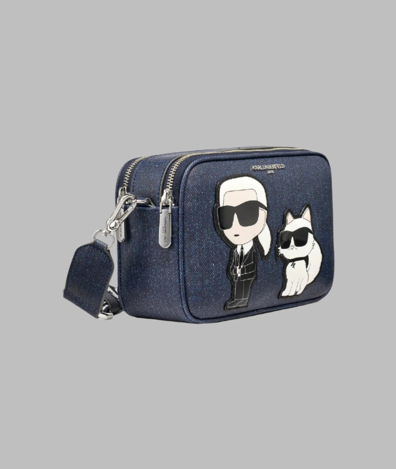 KarlLagerfeld Maybelle camera crossbody denim blue