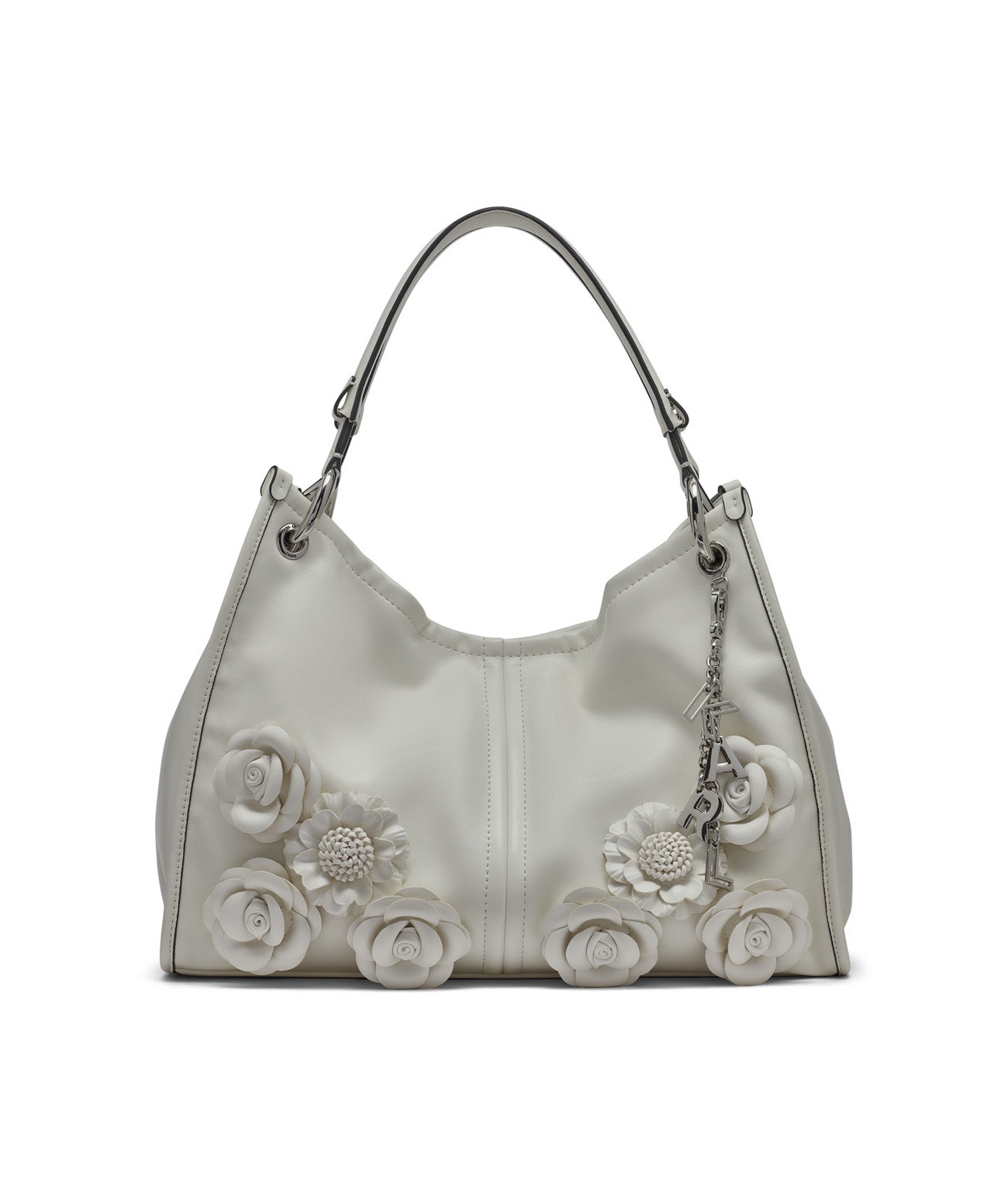 LUCIENE MEDIUM TOTE WITH FLOWERS White White