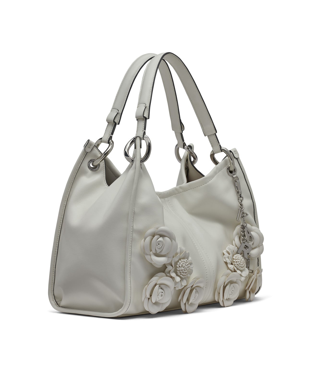 LUCIENE MEDIUM TOTE WITH FLOWERS White White