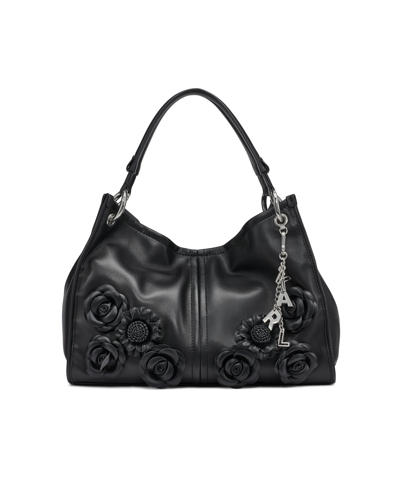 LUCIENE MEDIUM TOTE WITH FLOWERS Black Black