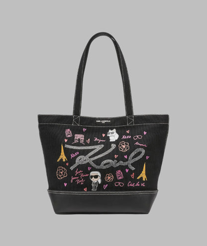 KarlLagerfeld Cannes east west tote black/multi
