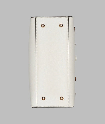 KarlLagerfeld Maybelle duo top handle satchel white