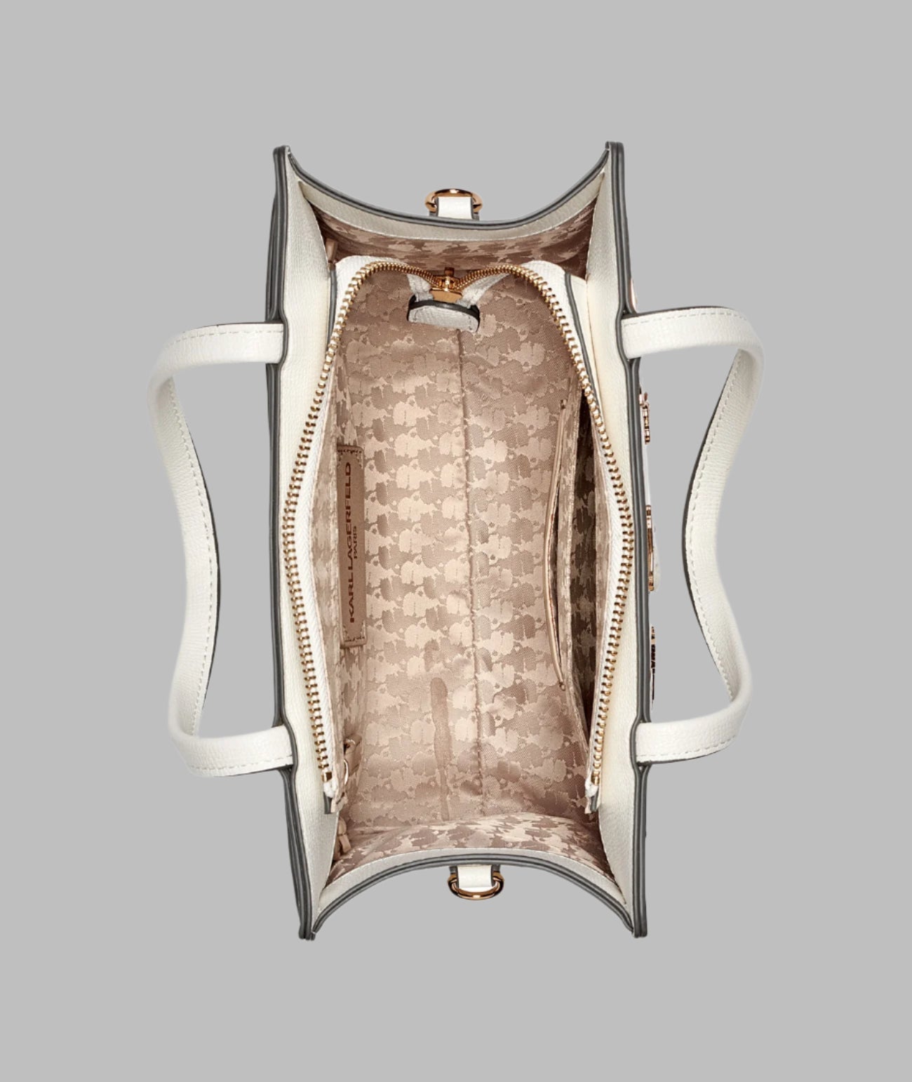 KarlLagerfeld Maybelle duo top handle satchel white