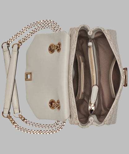 KarlLagerfeld Liana tweed shoulder bag beige