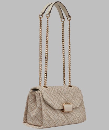 KarlLagerfeld Liana tweed shoulder bag beige