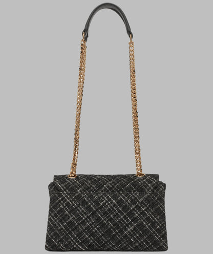 KarlLagerfeld Liana tweed shoulder bag black
