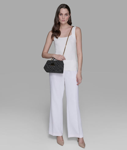 KarlLagerfeld Liana tweed shoulder bag black