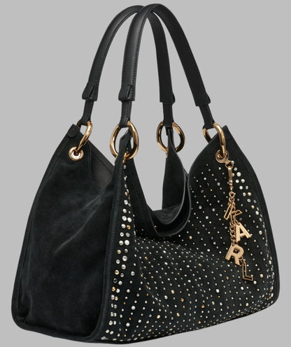 KarlLagerfeld Luciene medium tote with studs black