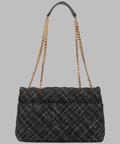 KarlLagerfeld Lafayette tweed shoulder bag black