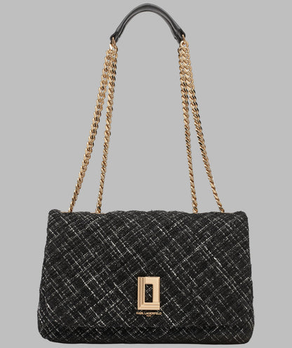 KarlLagerfeld Lafayette tweed shoulder bag black