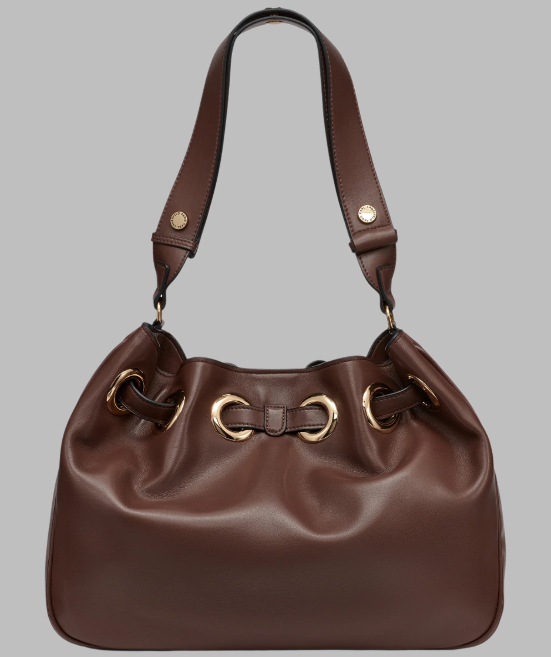 KarlLagerfeld Desiree small leather hobo bag brown