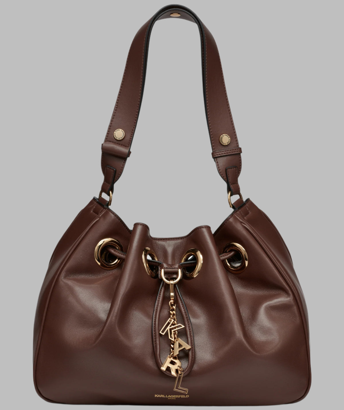 KarlLagerfeld Desiree small leather hobo bag brown