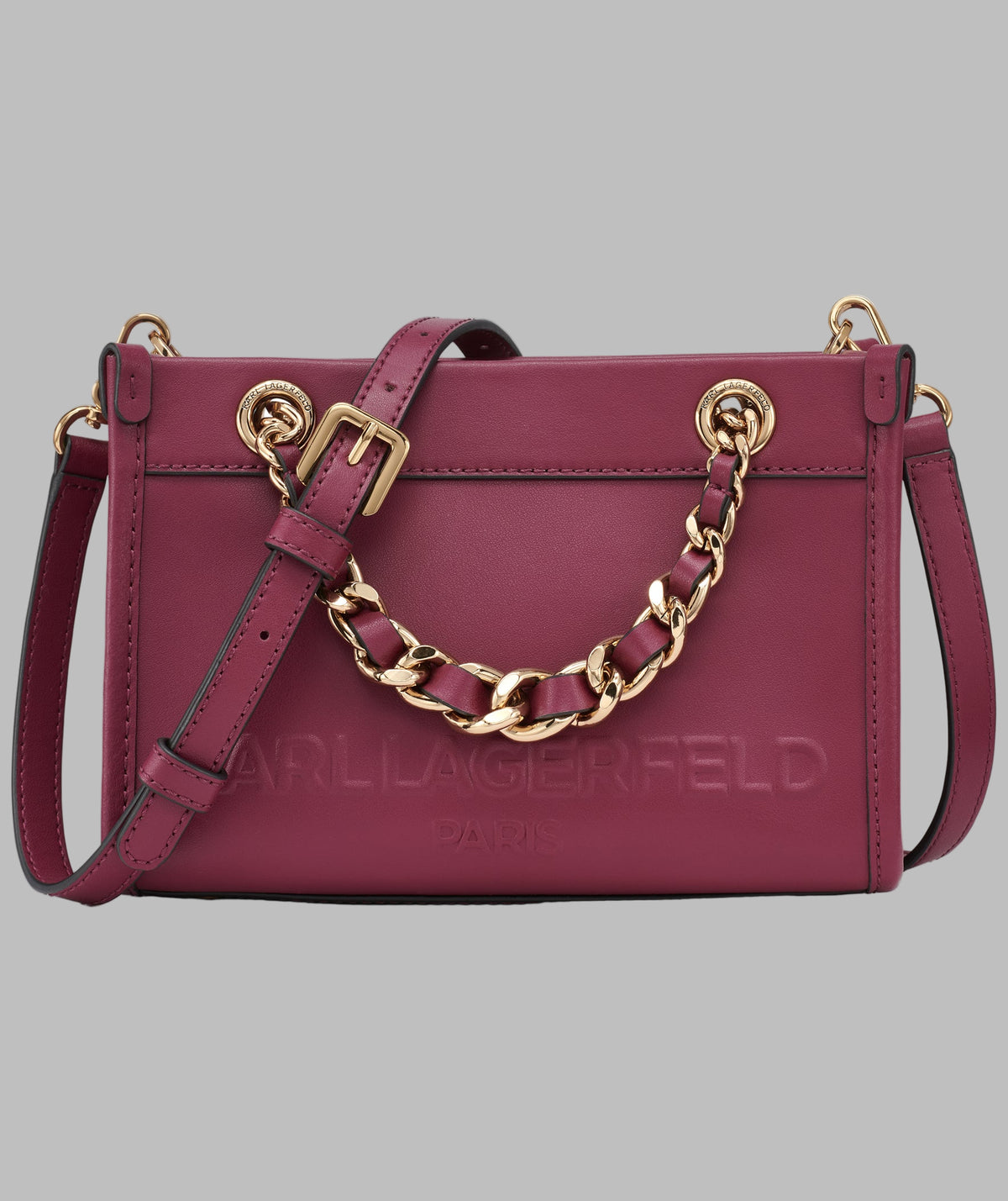 KarlLagerfeld Savoie small leather crossbody wine