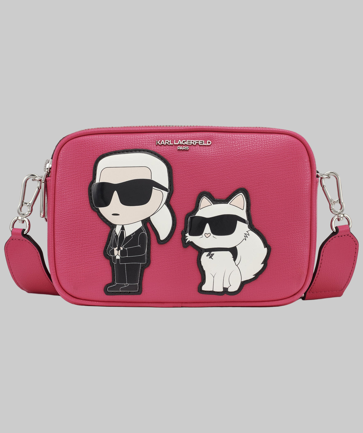 KarlLagerfeld Maybelle camera crossbody fuchsia