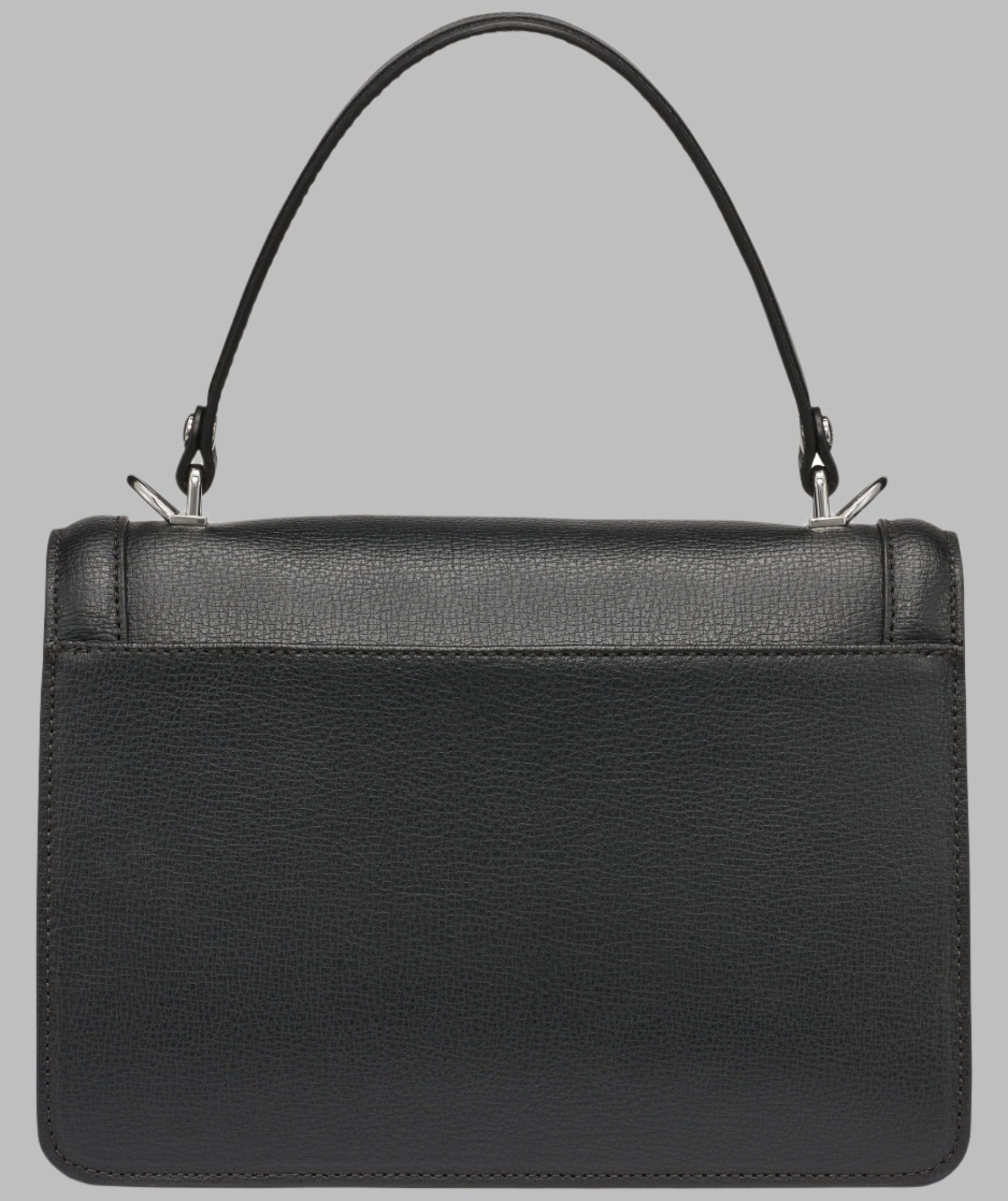 KarlLagerfeld Simone leather flap satchel with pins black