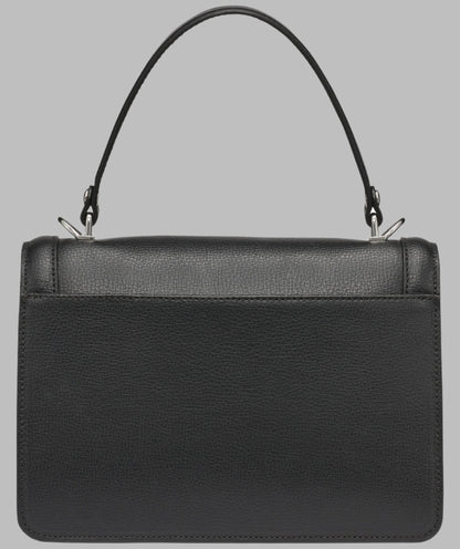 KarlLagerfeld Simone leather flap satchel with pins black