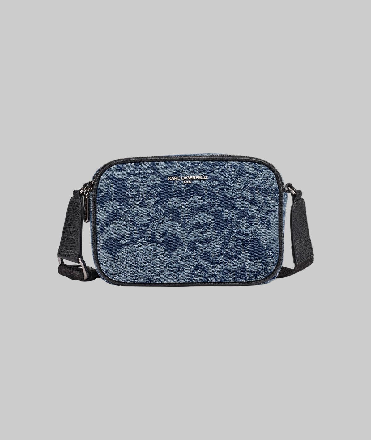 KarlLagerfeld Maybelle denim camera crossbody denim blue