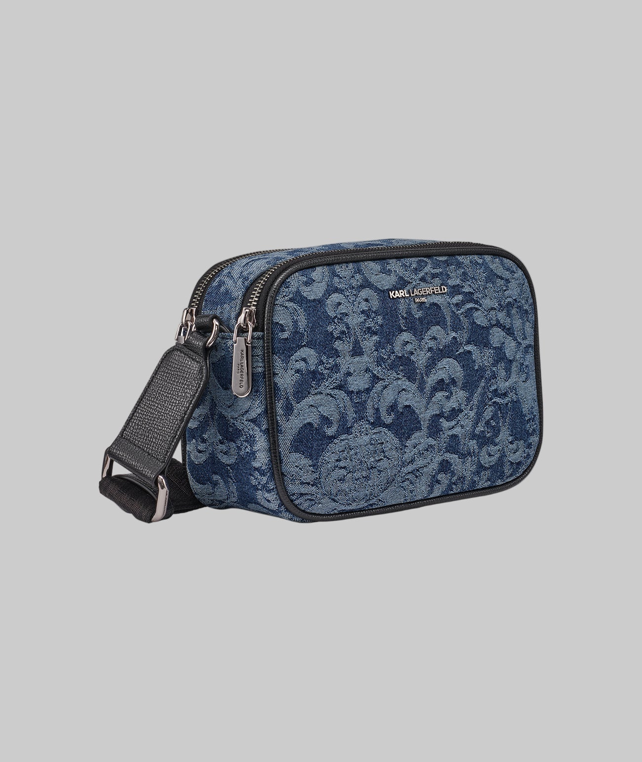 KarlLagerfeld Maybelle denim camera crossbody denim blue